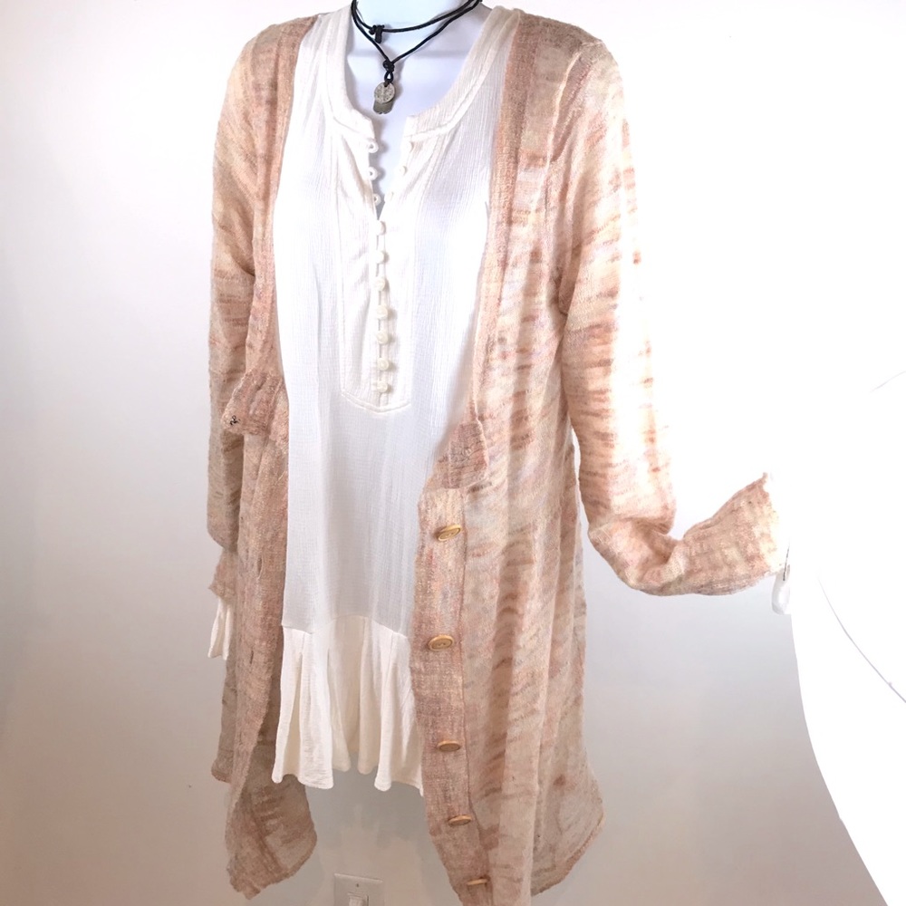 Mohair wool,blend feather weight cardigan. Large